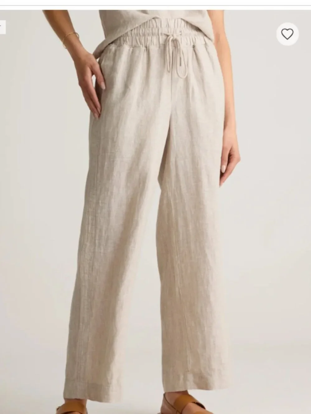 Quince 100% European Linen Wide Leg Pants – Flax (Size Large / 28" Inseam) - Picture 1 of 8